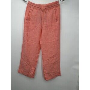 Athleta Cabo Linen Wide Leg Pants Womens Size 6 30x28 Chambray 🍑 Casual Beach‎